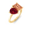 4 Ctw Pear & Emerald Birthstone Toi et Moi Two Stone Ring