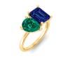 4 Ctw Pear & Emerald Birthstone Toi et Moi Two Stone Ring