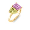 4 Ctw Pear & Emerald Birthstone Toi et Moi Two Stone Ring