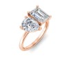 4 Ctw Pear & Emerald Moissanite Toi et Moi Two Stone Ring