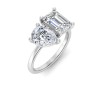4 Ctw Pear & Emerald Moissanite Toi et Moi Two Stone Ring