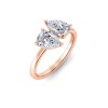 2 Ctw Double Pear CZ Toi et Moi Two Stone Ring