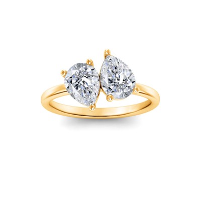 2 Ctw Double Pear Moissanite Toi et Moi Two Stone Ring