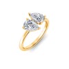 2 Ctw Double Pear Lab Diamond Toi et Moi Two Stone Ring