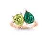 2 Ctw Double Pear Birthstone Toi et Moi Two Stone Ring