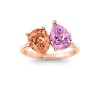 4 Ctw Double Pear Birthstone Toi et Moi Two Stone Ring