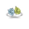 4 Ctw Double Pear Birthstone Toi et Moi Two Stone Ring