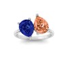 2 Ctw Double Pear Birthstone Toi et Moi Two Stone Ring