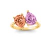 4 Ctw Double Pear Birthstone Toi et Moi Two Stone Ring