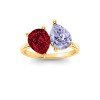 4 Ctw Double Pear Birthstone Toi et Moi Two Stone Ring