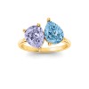 2 Ctw Double Pear Birthstone Toi et Moi Two Stone Ring