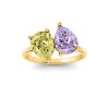 2 Ctw Double Pear Birthstone Toi et Moi Two Stone Ring