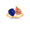 2 Ctw Double Pear Birthstone Toi et Moi Two Stone Ring