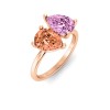 4 Ctw Double Pear Birthstone Toi et Moi Two Stone Ring