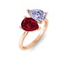 4 Ctw Double Pear Birthstone Toi et Moi Two Stone Ring