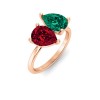 4 Ctw Double Pear Birthstone Toi et Moi Two Stone Ring