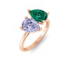2 Ctw Double Pear Birthstone Toi et Moi Two Stone Ring
