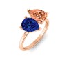 2 Ctw Double Pear Birthstone Toi et Moi Two Stone Ring