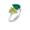 2 Ctw Double Pear Birthstone Toi et Moi Two Stone Ring