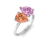 4 Ctw Double Pear Birthstone Toi et Moi Two Stone Ring