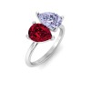 4 Ctw Double Pear Birthstone Toi et Moi Two Stone Ring