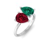 4 Ctw Double Pear Birthstone Toi et Moi Two Stone Ring