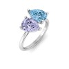 2 Ctw Double Pear Birthstone Toi et Moi Two Stone Ring