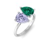 2 Ctw Double Pear Birthstone Toi et Moi Two Stone Ring