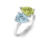 4 Ctw Double Pear Birthstone Toi et Moi Two Stone Ring