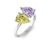 2 Ctw Double Pear Birthstone Toi et Moi Two Stone Ring