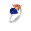 2 Ctw Double Pear Birthstone Toi et Moi Two Stone Ring