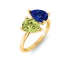 4 Ctw Double Pear Birthstone Toi et Moi Two Stone Ring