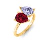 4 Ctw Double Pear Birthstone Toi et Moi Two Stone Ring