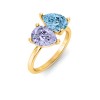 2 Ctw Double Pear Birthstone Toi et Moi Two Stone Ring
