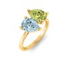 4 Ctw Double Pear Birthstone Toi et Moi Two Stone Ring