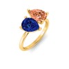 2 Ctw Double Pear Birthstone Toi et Moi Two Stone Ring