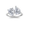 4 Ctw Double Pear CZ Toi et Moi Two Stone Ring