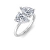 4 Ctw Double Pear CZ Toi et Moi Two Stone Ring