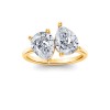 4 Ctw Double Pear Lab Diamond Toi et Moi Two Stone Ring