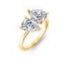 4 Ctw Double Pear Lab Diamond Toi et Moi Two Stone Ring