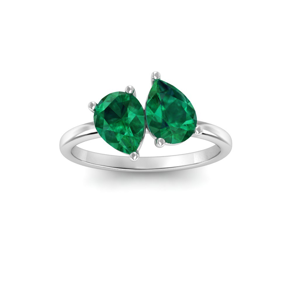 2 Ctw Double Pear Birthstone Toi et Moi Two Stone Ring