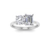 2 Ctw Round & Emerald Moissanite Toi et Moi Two Stone Ring