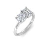 2 Ctw Round & Emerald Moissanite Toi et Moi Two Stone Ring