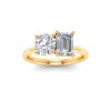 2 Ctw Round & Emerald Lab Diamond Toi et Moi Two Stone Ring
