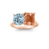 4 Ctw Round & Emerald Birthstone Toi et Moi Two Stone Ring