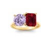 2 Ctw Round & Emerald Birthstone Toi et Moi Two Stone Ring