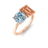 4 Ctw Round & Emerald Birthstone Toi et Moi Two Stone Ring