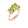 2 Ctw Round & Emerald Birthstone Toi et Moi Two Stone Ring