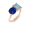 4 Ctw Round & Emerald Birthstone Toi et Moi Two Stone Ring