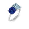 4 Ctw Round & Emerald Birthstone Toi et Moi Two Stone Ring